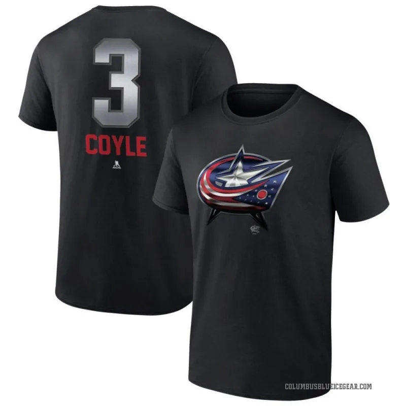 Charlie Coyle Youth Black Columbus Blue Jackets Midnight Mascot Logo T-Shirt