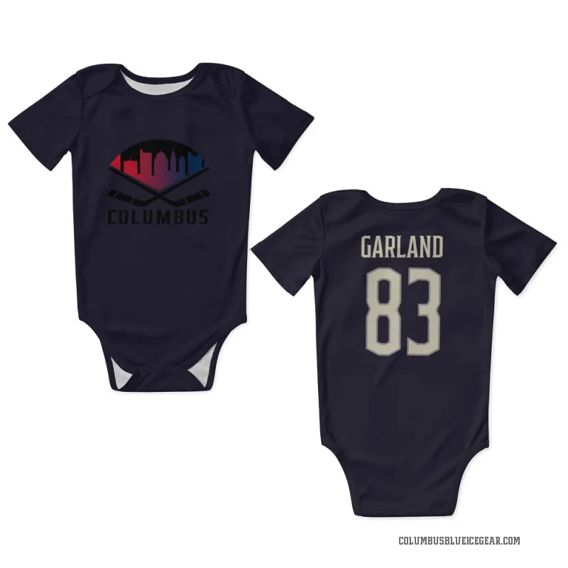 Conor Garland  Cream Columbus Blue Jackets   Navy  Newborn & Infant Bodysuit