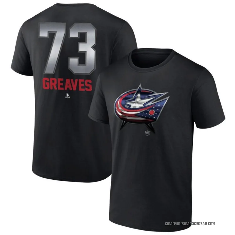 Jet Greaves Men's Black Columbus Blue Jackets Midnight Mascot Logo T-Shirt