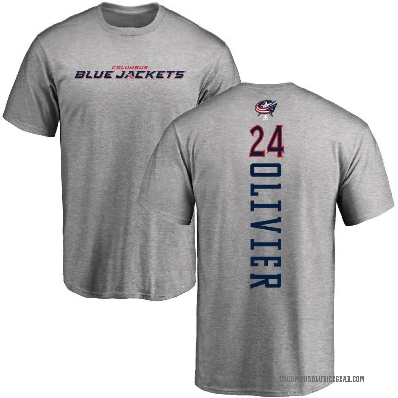 Mathieu Olivier Men's Ash Columbus Blue Jackets Backer T-Shirt -