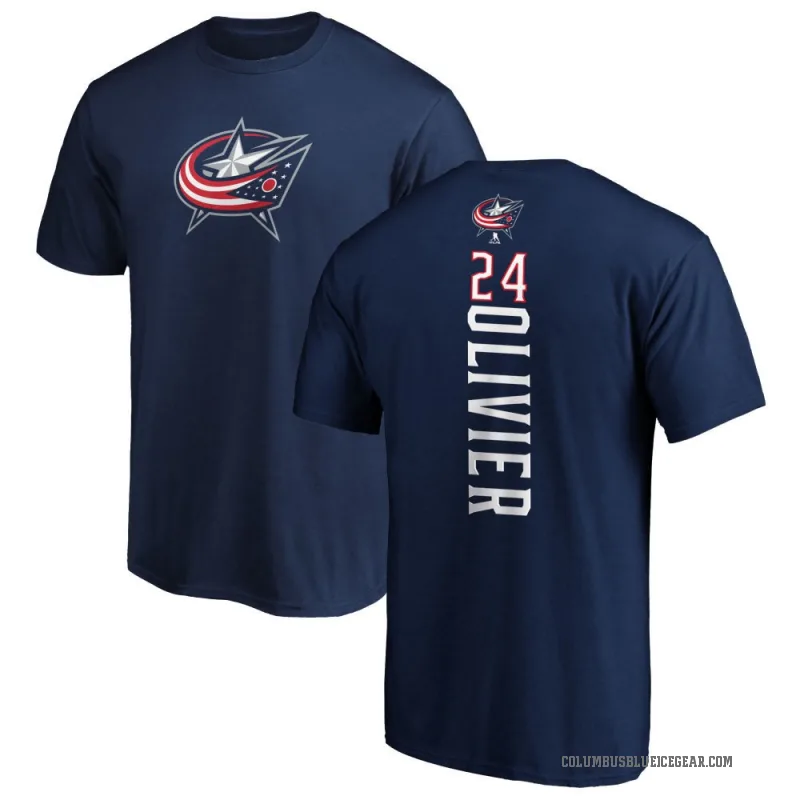 Mathieu Olivier Men's Navy Columbus Blue Jackets Backer T-Shirt -