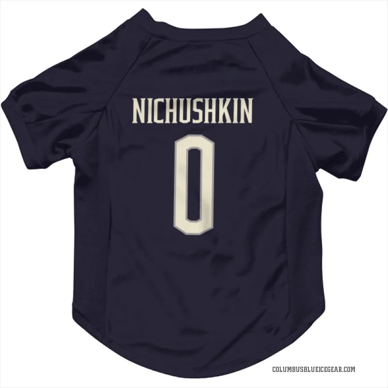Valeri Nichushkin  Cream Columbus Blue Jackets   Navy  Cat & Dog Pet Jersey