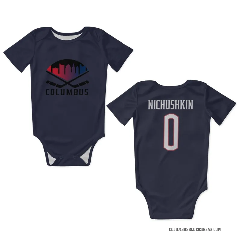 Valeri Nichushkin  Navy Columbus Blue Jackets  Newborn & Infant Bodysuit