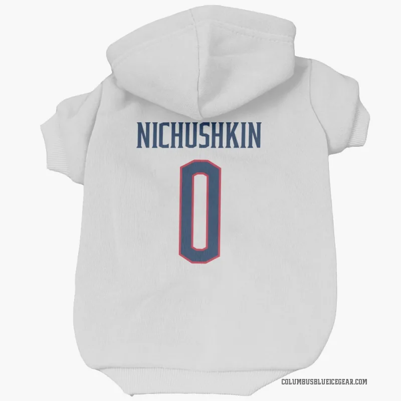 Valeri Nichushkin  White Columbus Blue Jackets  Cat & Dog Pet Hoodie
